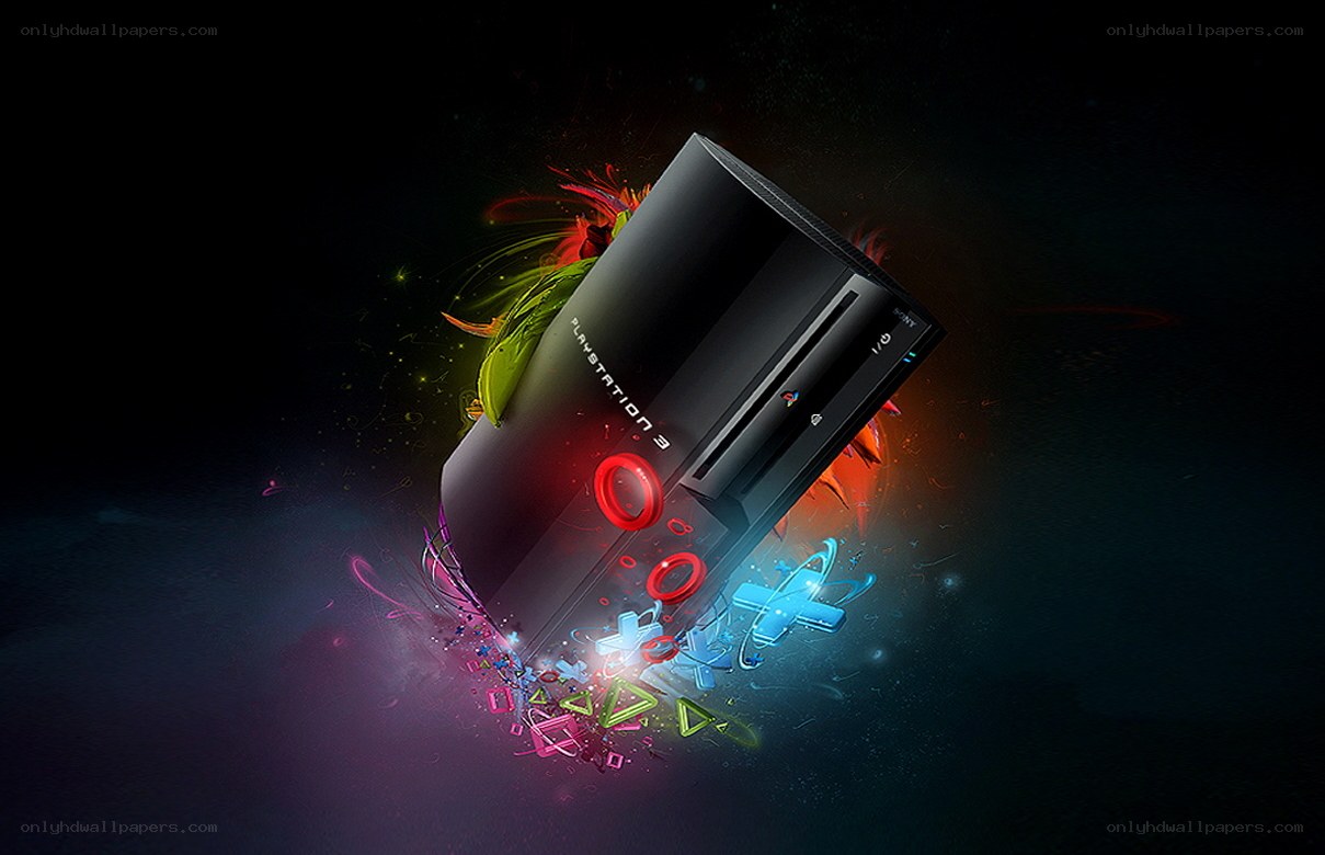 PlayStation 3 console with vibrant effects