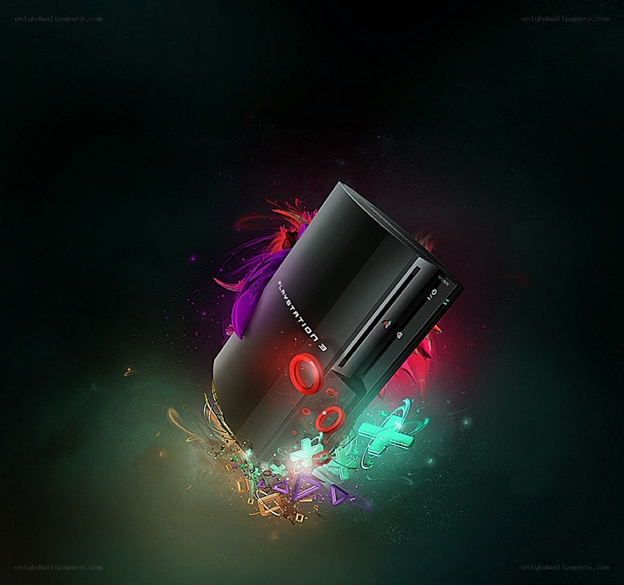 PlayStation 3 with colorful graphics