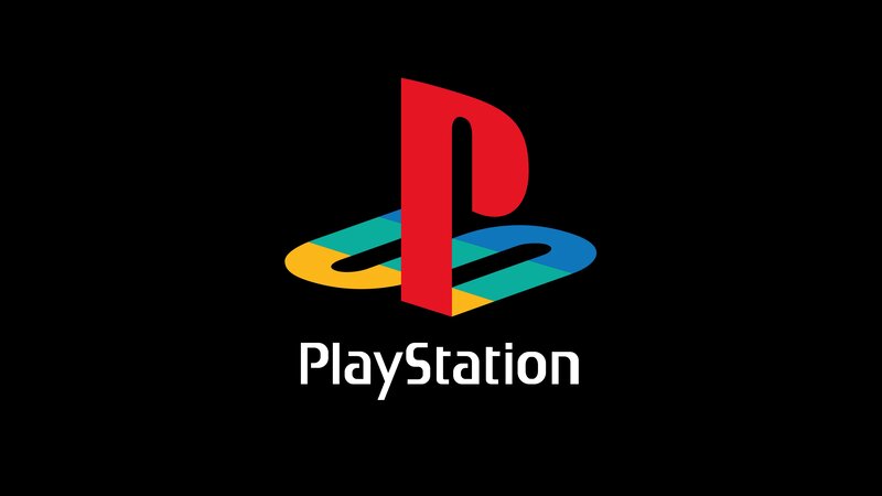 PlayStation Logo — Black, Minimalist, Vector Art, Text