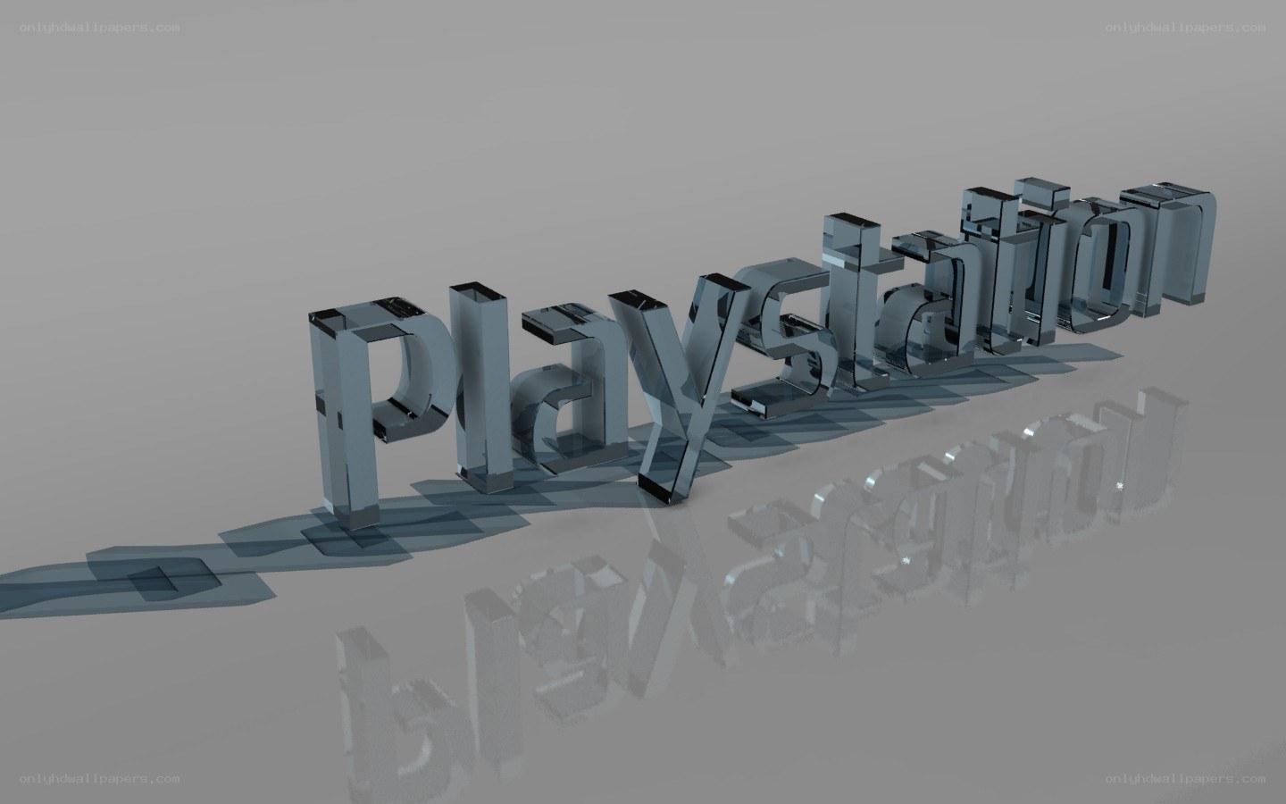 PlayStation logo in glass