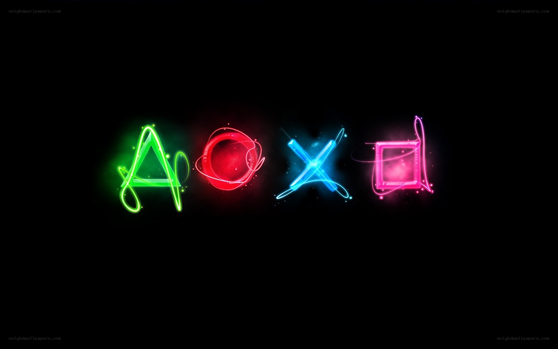 PlayStation logo neon lights
