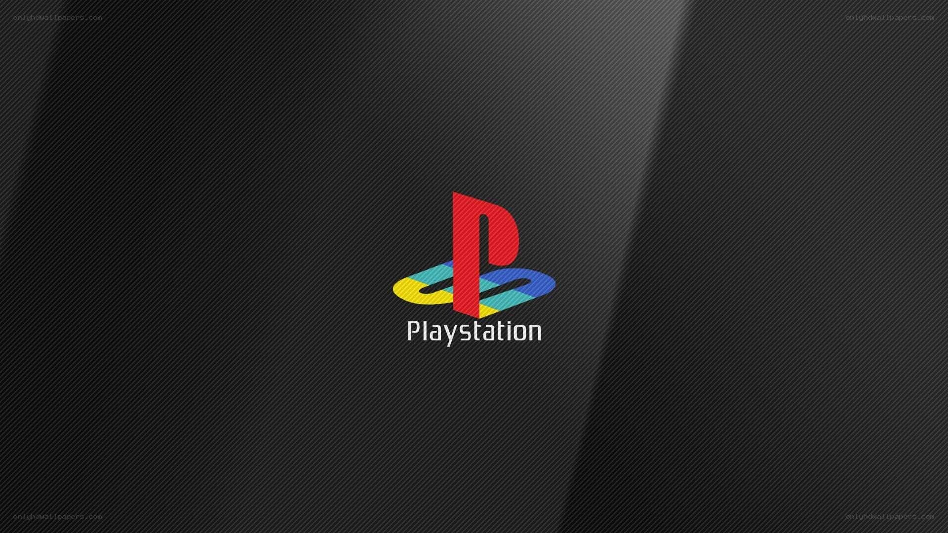 PlayStation logo on dark background
