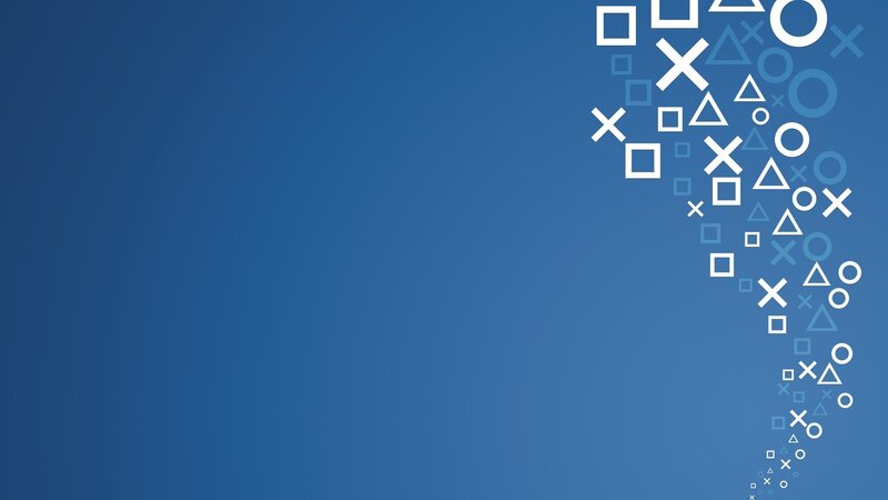 PlayStation symbols on blue