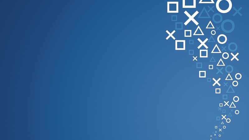 PlayStation symbols on blue