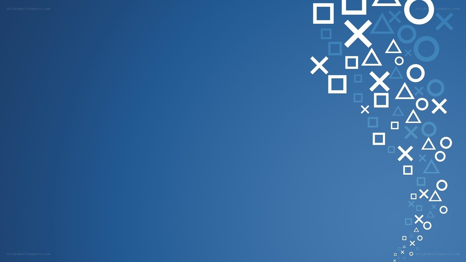 PlayStation symbols on blue