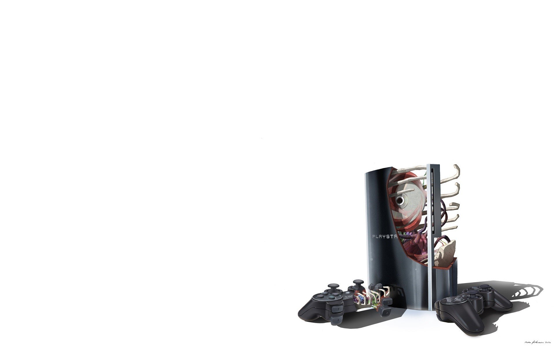 PlayStation with internal components exposed