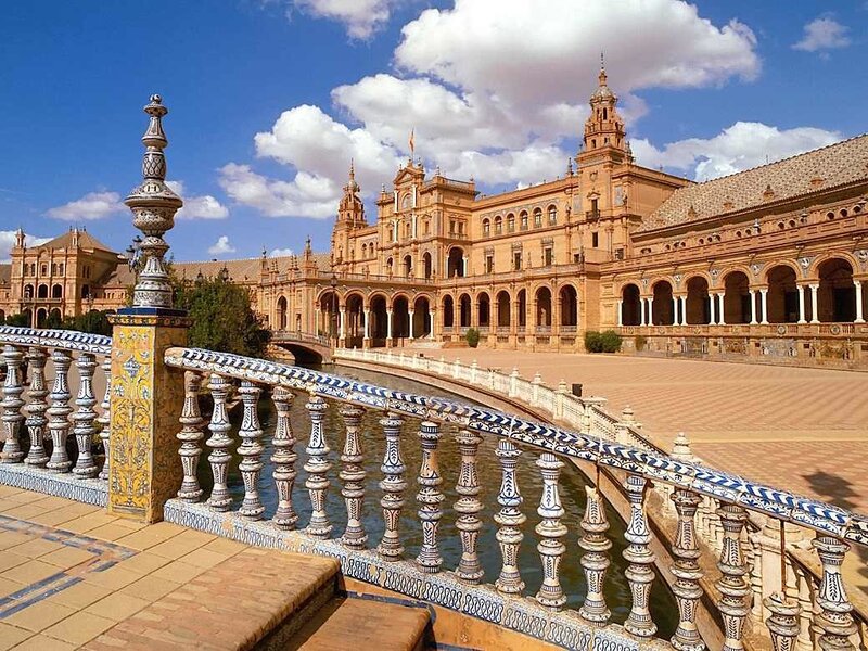 Plaza De España in Seville — Blue