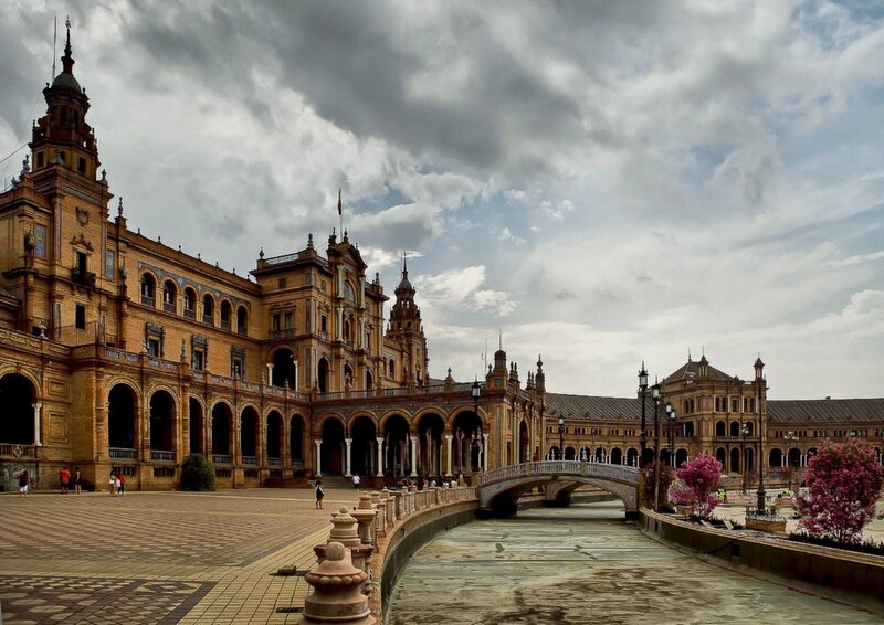 Plaza De España in Seville — Brown, Dramatic, Afternoon