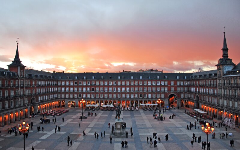 Plaza Mayor at Sunset