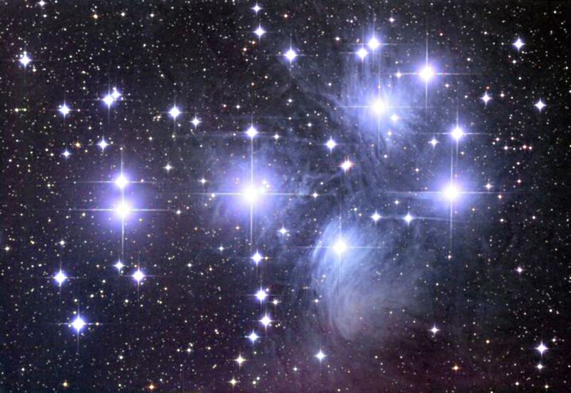 Pleiades Star Cluster — Black, Cosmic, Night