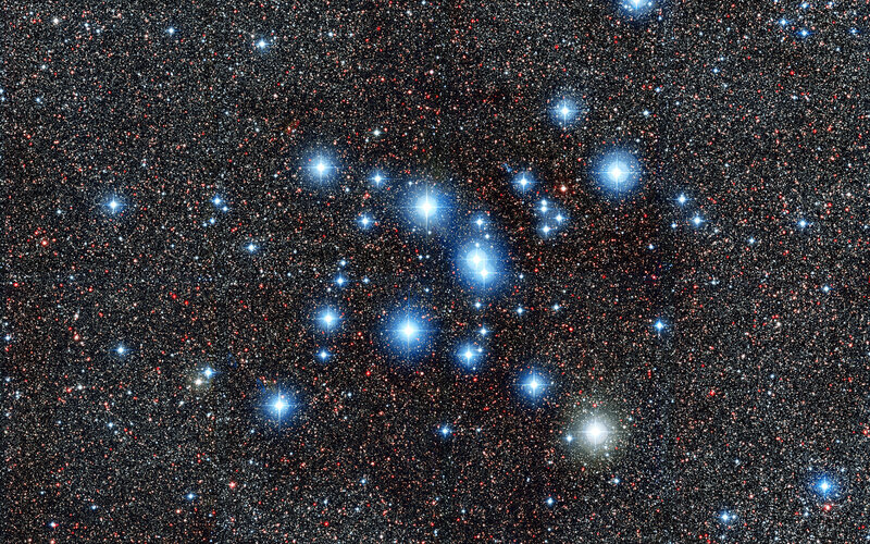 Pleiades Star Cluster — Black, Cosmic