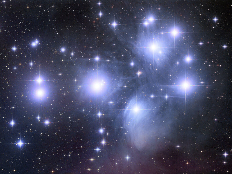 Pleiades Star Cluster — Blue, Cosmic