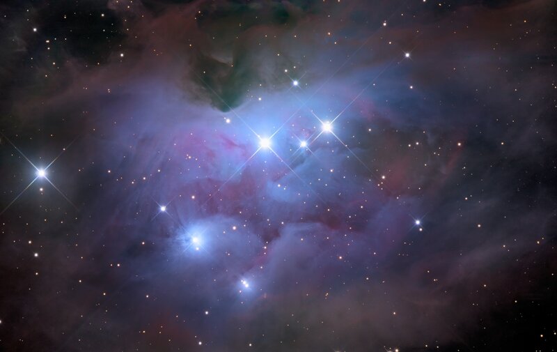 Pleiades Star Cluster — Blue, Dramatic