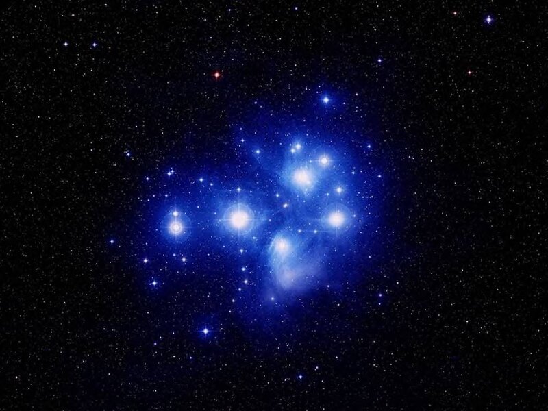 Pleiades Star Cluster — Blue, Serene