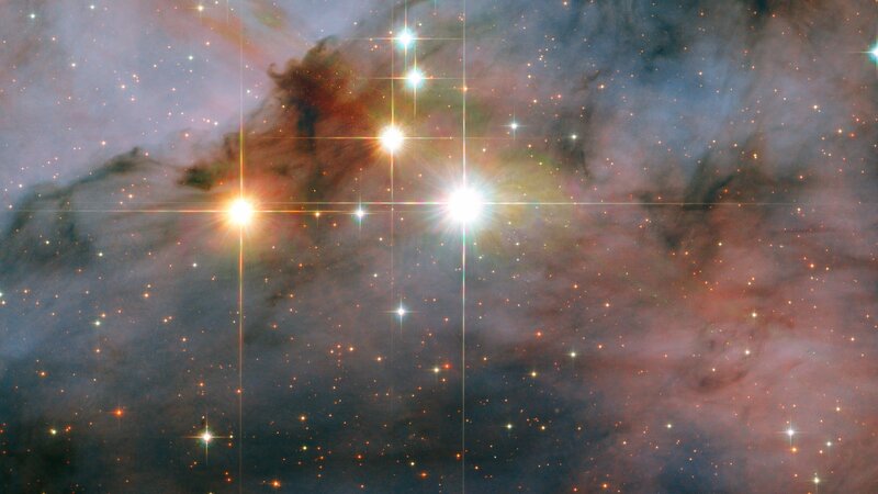 Pleiades star cluster in nebula