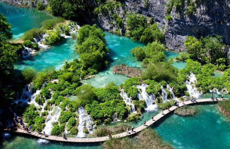 Plitvice Lakes Waterfalls — Blue