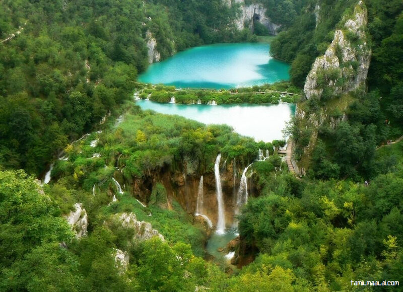 Plitvice Lakes Waterfalls — Green, Serene, Afternoon, Photograph