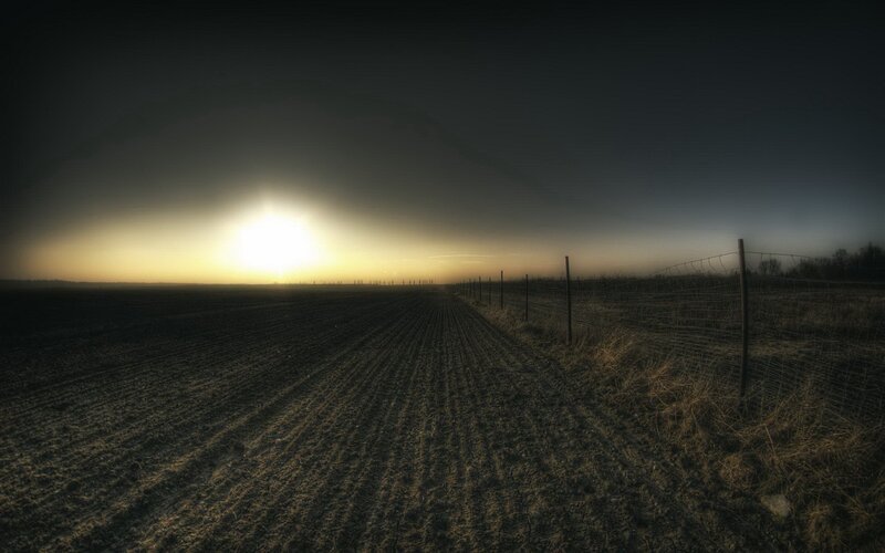 Plowed Field at Sunrise — Brown