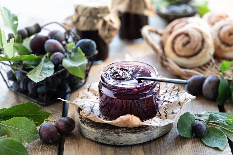 Plum Jam in Jar