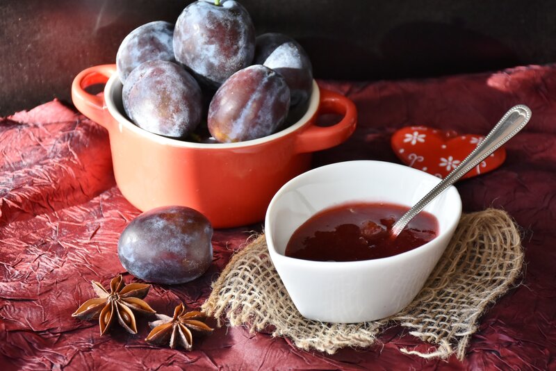 Plum jam with fresh plums