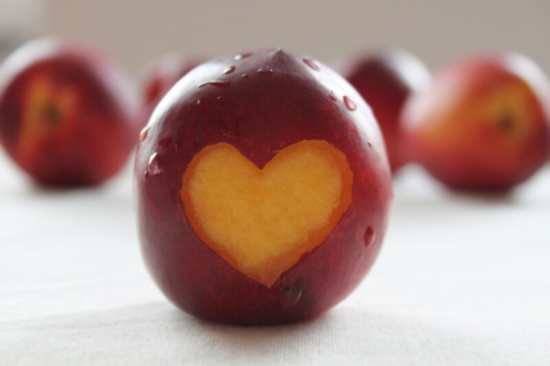 Plum with Heart Shape