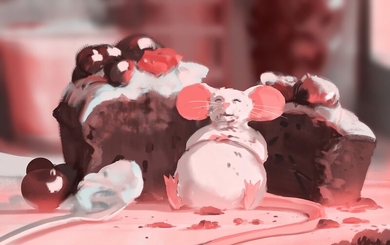 Plump White Mouse