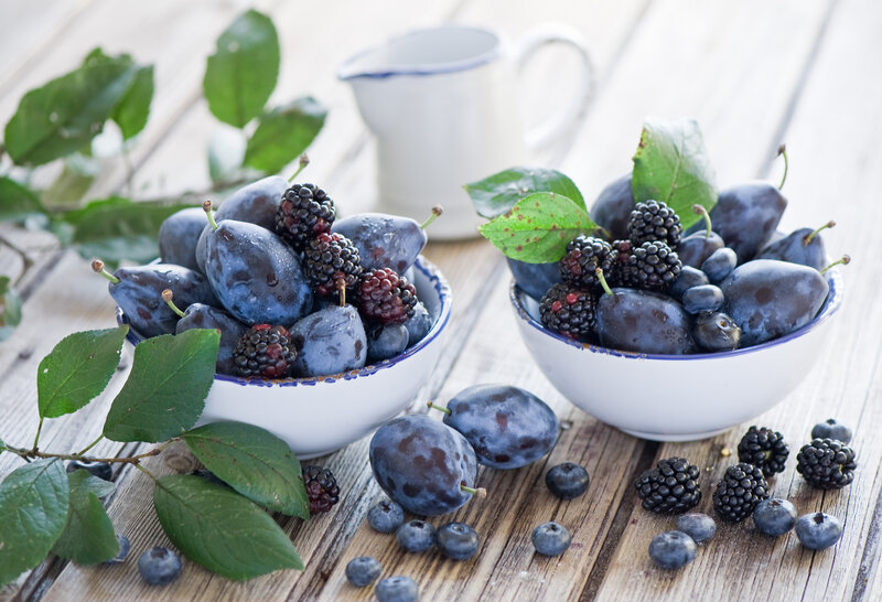 Plums and Blackberries — Blue