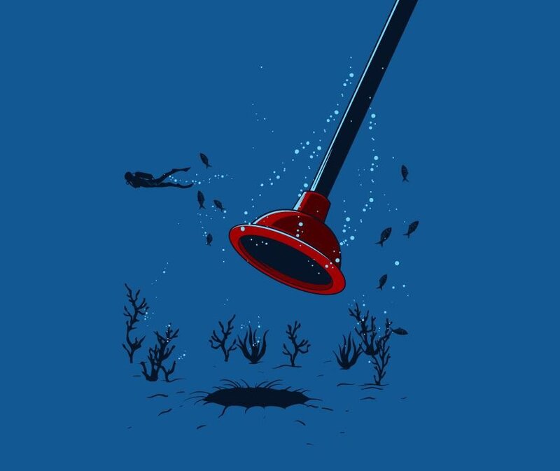 plunger underwater