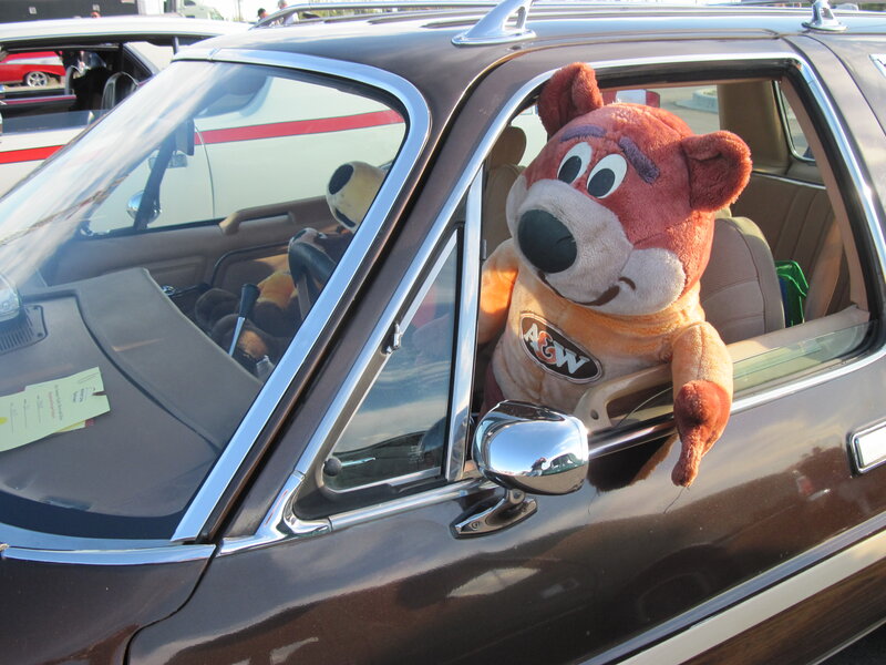 Plush Bear in Car