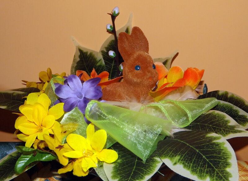 Plush Bunny in Floral Arrangement