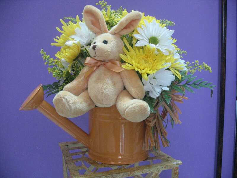 Plush Bunny in Watering Can
