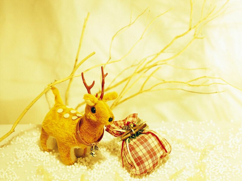 Plush Deer with Gift