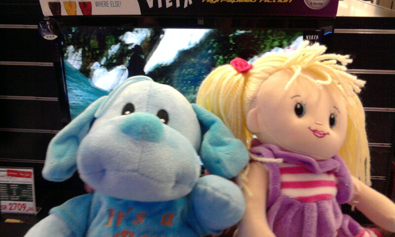 Plush Dog and Doll