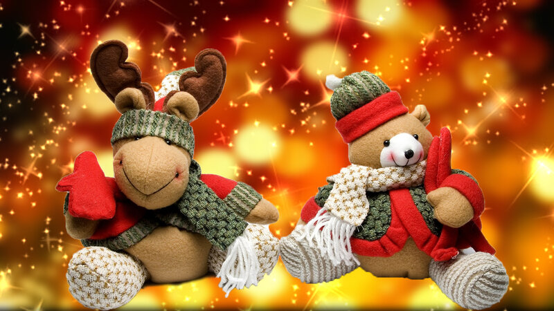 Plush Reindeer and Bear