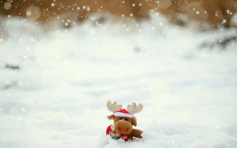 Plush Reindeer in Snow