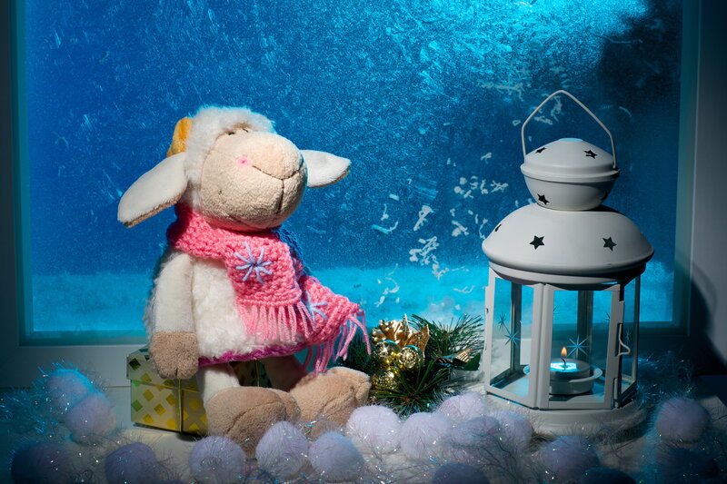 Plush Sheep with Scarf