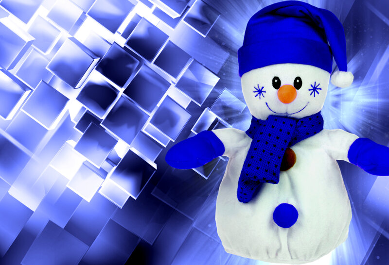 Plush Snowman Toy — Blue