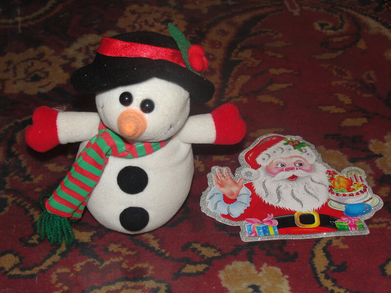 Plush Snowman Toy — Red, Festive