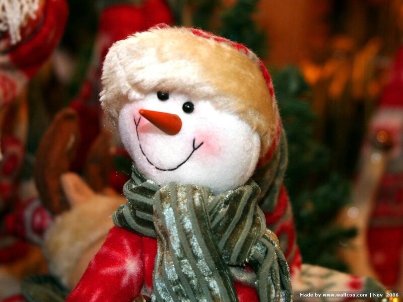 Plush Snowman Toy — Red
