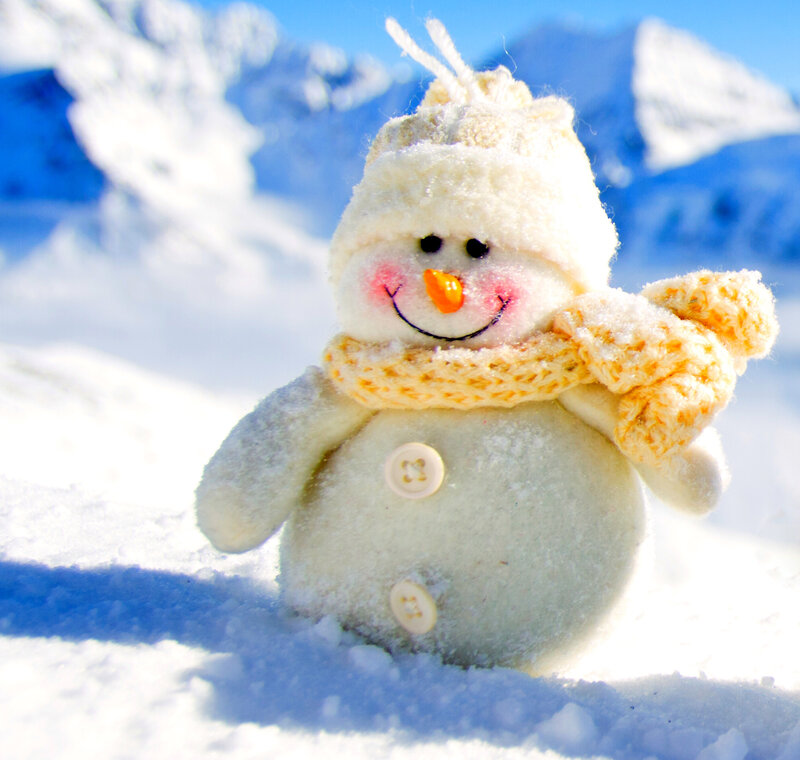 Plush Snowman Toy — White, Cheerful