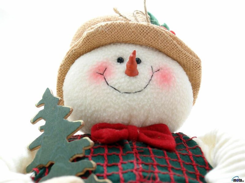 Plush Snowman Toy — White, Festive