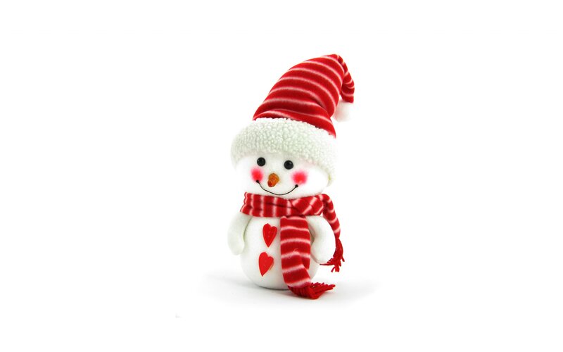 Plush Snowman Toy — White, Festive, Winter, Photograph, Hat