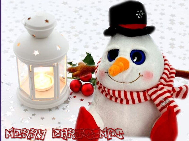 Plush Snowman Toy — White, Festive, Winter, Photograph, Lantern
