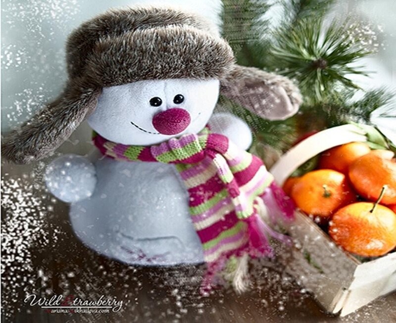 Plush Snowman Toy — White, Festive, Winter, Photograph, Scarf