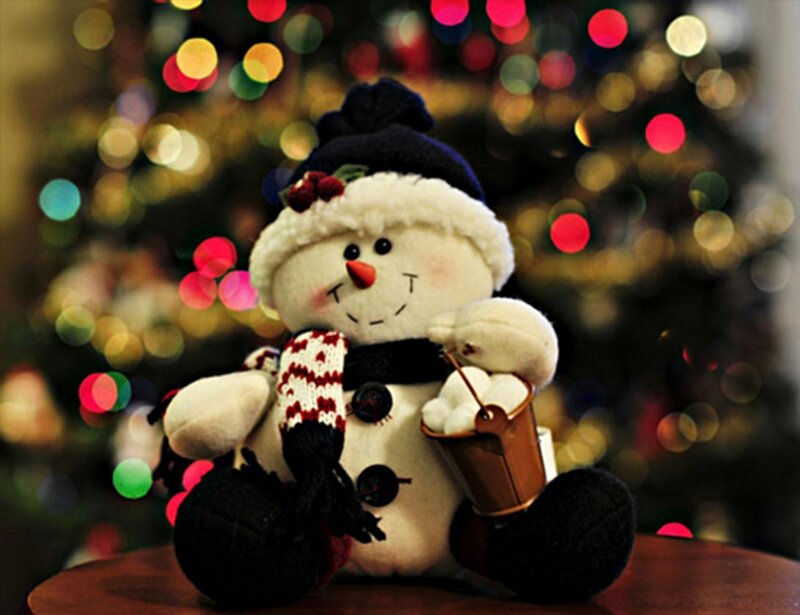 Plush Snowman Toy — White, Festive, Winter
