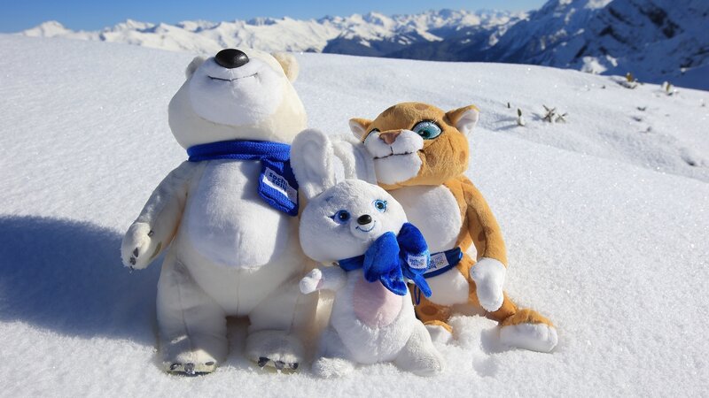 Plush Toys in Snow