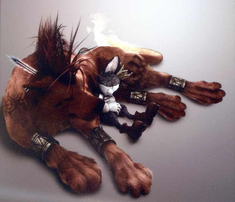 Plush wolf with arrow