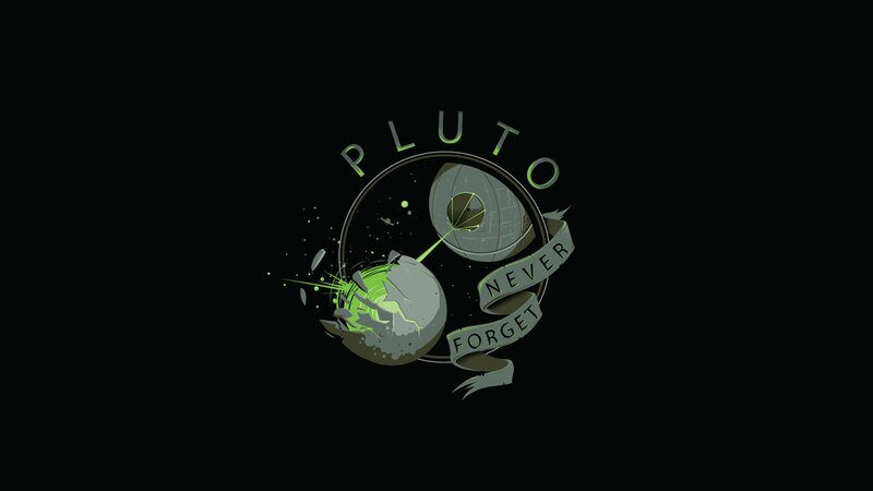 Pluto logo with space theme