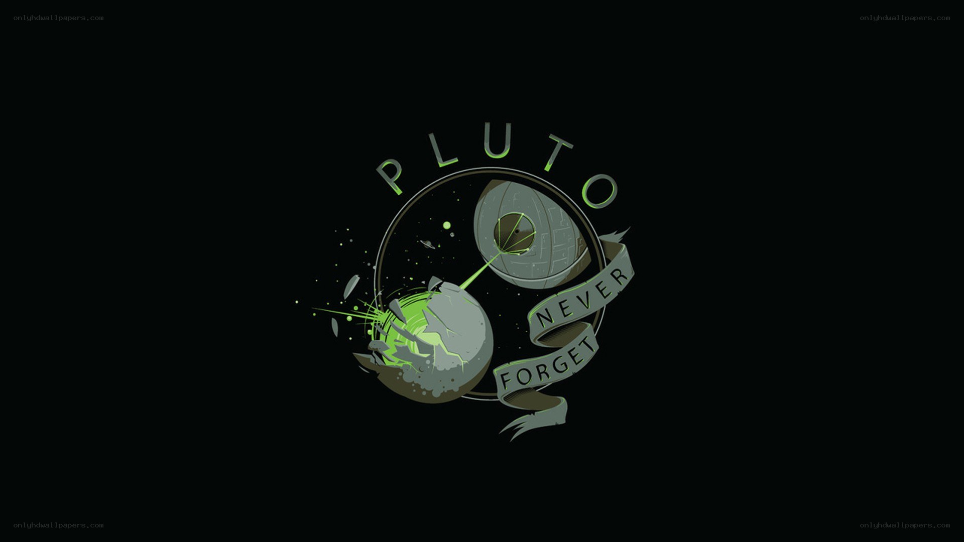 Pluto logo with space theme