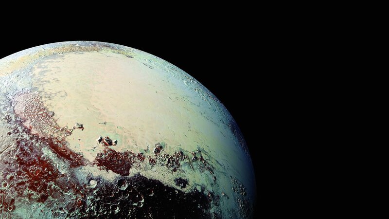 Pluto Planet Surface — Black, Dramatic